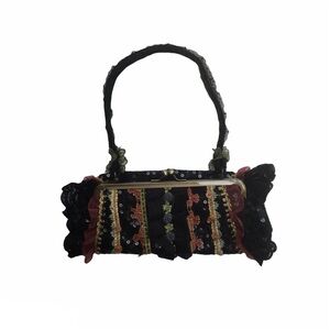 Fancy Baguette-Shaped Sequins Handbag with Lace Detail EUC Versatile & Glamorous